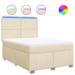 vidaXL Sommier à lattes de lit avec matelas Crème 140x190 cm Tissu