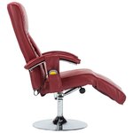 vidaXL Fauteuil de massage Rouge bordeaux Similicuir