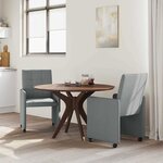 vidaXL Chaises de Salle à Manger avec Roues 2 Pièces Gris clair tissu