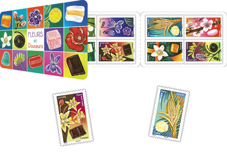 Carnet de 12 timbres - Fleurs et douceurs - Lettre Verte - La Poste