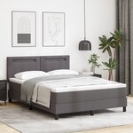 vidaXL Lit à ressorts avec matelas gris - 140x200 cm  simili cuir