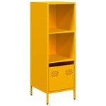 vidaXL Buffet haut jaune moutarde 35x39x103 5 cm acier