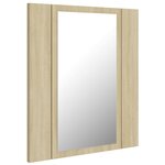 vidaXL Armoire à miroir à LED de bain Chêne sonoma 40x12x45 Acrylique