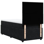 vidaXL Sommier à lattes de lit avec matelas Noir 100x200 cm Velours