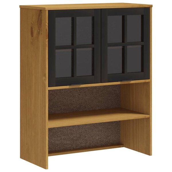 vidaXL Dessus pour buffet haut avec porte vitrée FLAM bois massif pin