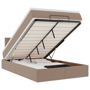 VidaXL Cadre de lit ottoman et matelas cappuccino 120x190cm similicuir
