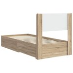 vidaXL Cadre de lit avec rangement et tête de lit Chêne Sonoma