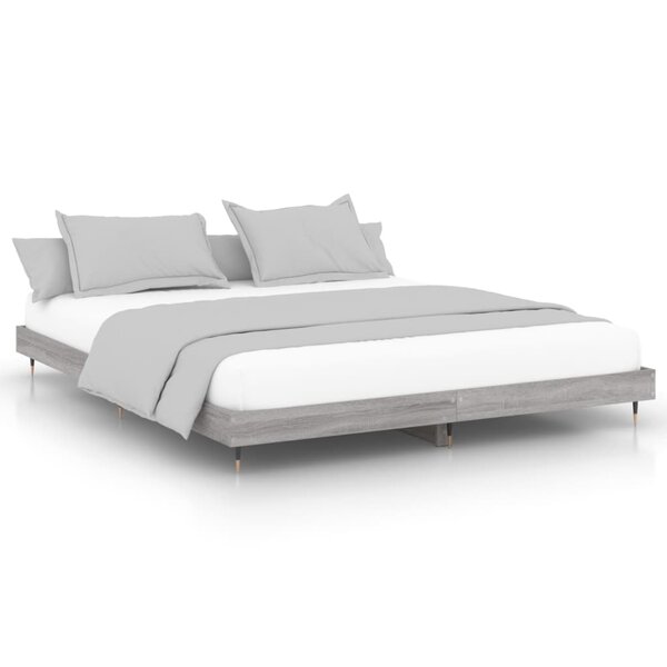 vidaXL Cadre de lit sonoma gris 140x200 cm bois d'ingénierie