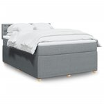 vidaXL Sommier à lattes de lit avec matelas Gris clair 160x200cm Tissu