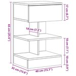 vidaXL Tables de chevet 2 Pièces vieux bois 40x35x65 cm bois d’ingénierie