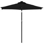 vidaXL Parasol de jardin avec LED mât en acier noir 225x225x212 cm
