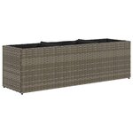 vidaXL Jardinières avec 3 pots 2 Pièces gris 105x30x32 cm résine tressée