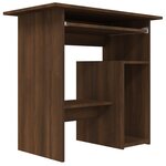 Bureau table poste de travail meuble d'ordinateur informatique étude chêne 80 x 45 x 74 cm bois d'ingénierie brun 02_0023624