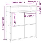 vidaXL Armoire à chaussures 4 tiroirs rabattables sonoma gris