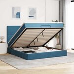 vidaXL Cadre de lit ottoman avec matelas bleu foncé 200x200 cm velours