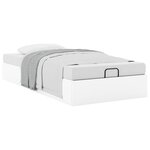 vidaXL Cadre de lit ottoman sans matelas blanc 100x200 cm similicuir