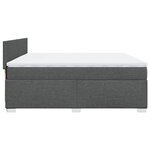 vidaXL Sommier à lattes de lit avec matelas Gris foncé 200x200cm Tissu