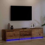 vidaXL Armoire TV avec LEDs avec tiroir Bois Ancien 162 x 34 x 40 cm