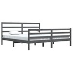 vidaXL Cadre de lit sans matelas bois massif de pin gris 200x200 cm