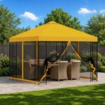 vidaXL Abri de jardin avec parois 3 x 3 m Jaune Polyester et Acier