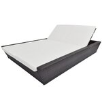 vidaXL Lit de repos d'extérieur avec coussin Résine tressée Marron