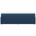 vidaXL Sommier à lattes de lit avec matelas Bleu 100x200 cm Tissu