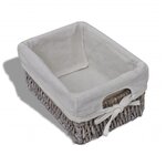 vidaXL Étagère de rangement Bois Marron 3 paniers en tissage