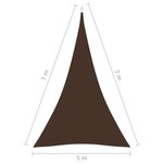 vidaXL Voile de parasol Tissu Oxford triangulaire 5x7x7 m Marron