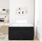vidaXL Cadre de lit avec matelas Noir 120 x 190 cm tissu