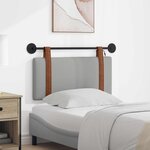 vidaXL Tête de lit suspendue Avec lumière LED Gris nuage PU antique
