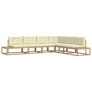 vidaXL Ensemble de canapés d'extérieur Blanc 357 x 198 5 x 73 cm