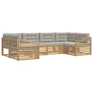 vidaXL Ensemble de canapés d'extérieur 6 Pièces Blanc et gris clair
