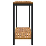 vidaXL Table de jardin avec stockage Naturel et Noir 110 x 35 x 75 cm