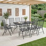 vidaXL Ensemble de salle à manger pour jardin 9 Pièces Anthracite