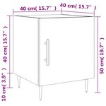vidaXL Table de chevet chêne fumé 40x40x50 cm bois d'ingénierie