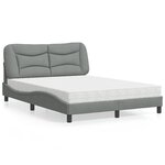 vidaXL Lit avec matelas gris clair 140x190 cm tissu