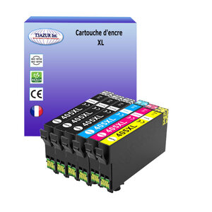 T3AZUR - 6 Cartouches compatibles avec Epson WorkForce Pro WF-3825DWF  WF-4820  WF-4820DWF  405 XL (3N+1C+1M+1J)