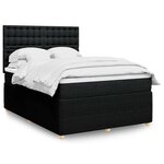vidaXL Sommier à lattes de lit avec matelas Noir 140x190 cm Tissu