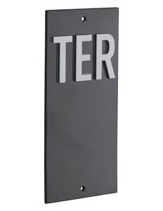 THIRARD - Plaque de signalisation TER  marquage blanc sur fond noir  panneau ABS à visser  56x120mm - THIRARD