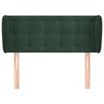 vidaXL Tête de lit avec oreilles Vert foncé 93x23x78/88 cm Velours
