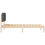 vidaXL Cadre de lit avec tête de lit rembourrée Gris foncé 90 x 190 cm
