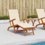 vidaXL Chaise longue inclinable et pliable 2 Pièces Crème blanc