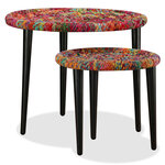 vidaXL Table basse 2 Pièces Détails tissés chindi Multicolore
