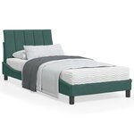 vidaXL Cadre de lit avec lumières LED vert foncé 90x200 cm velours