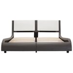 vidaXL Cadre de lit avec LED sans matelas Gris et blanc 120 x 190 cm