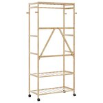 vidaXL Porte-vêtements et étagères et roulettes 90x40x179 5 cm bambou
