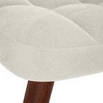 vidaXL Fauteuil relax avec tabouret en velours crème