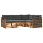 vidaXL Ensemble de canapés d'extérieur 4 Pièces Naturel et Anthracite