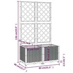 vidaXL Jardinière avec treillis bleu gris 80x40x136 cm PP