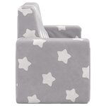 vidaXL Canapé pour enfants à 2 places Gris clair étoiles Peluche douce